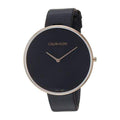  Shop Authentic Calvin Klein Full Moon Black Dial Black Leather Strap Watch for Women - K8Y236C1 - Luxxuri