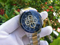 Fossil Grant Sport Automatic Skeleton Blue Dial Two Tone Steel Strap Watch for Men - ME3141