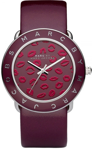  Shop Authentic Marc Jacobs Amy Red Dial Burgundy Leather Strap Watch for Women - MBM1162 - Luxxuri
