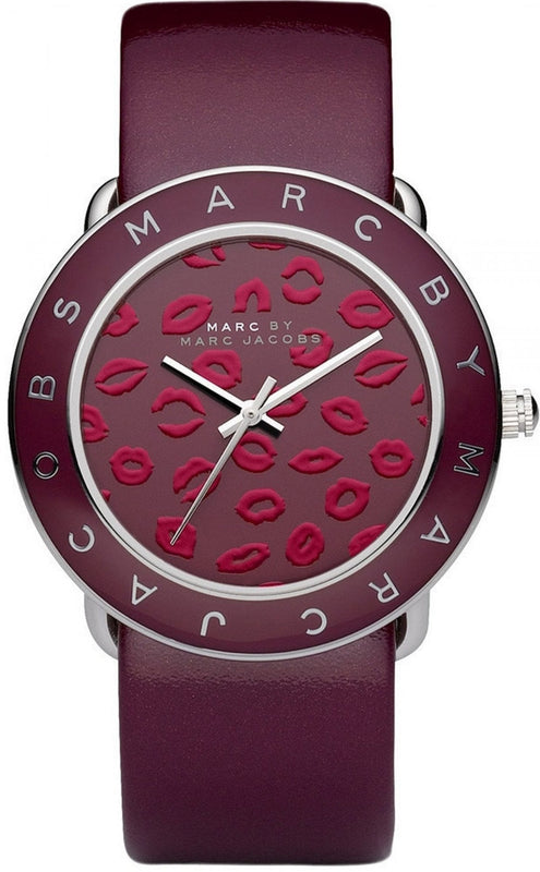  Shop Authentic Marc Jacobs Amy Red Dial Burgundy Leather Strap Watch for Women - MBM1162 - Luxxuri