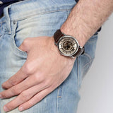  Shop Authentic Emporio Armani Luigi Meccanico Brown Dial Brown Leather Strap Watch For Men - AR1982 - Luxxuri