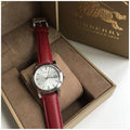 Shop Authentic Burberry The City Silver Dial Red Leather Strap Watch for Women - BU9129 - Luxxuri