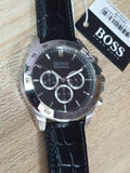  Shop Authentic Hugo Boss Ikon Black Dial Black Leather Strap Watch for Men - 1513178 - Luxxuri