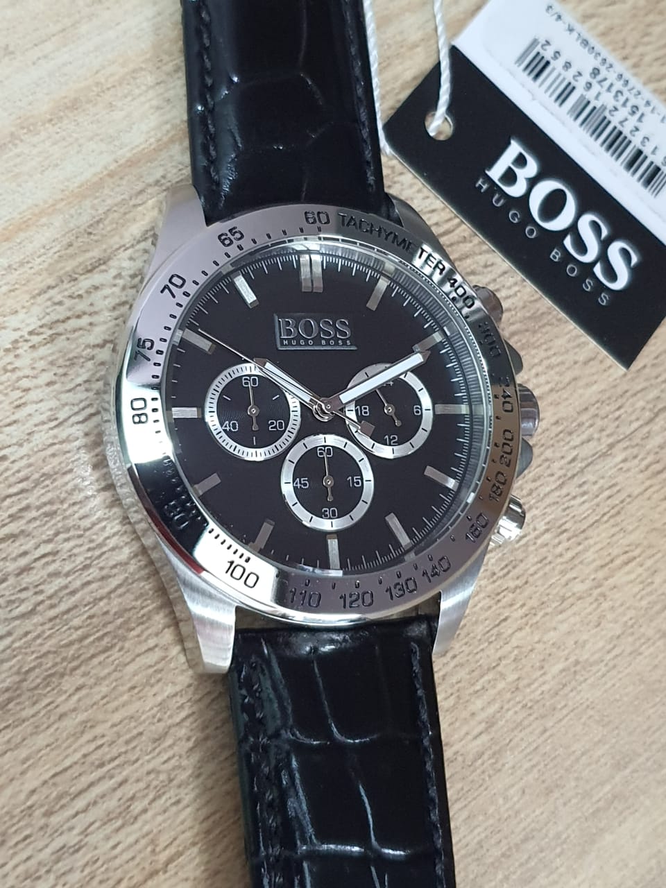  Shop Authentic Hugo Boss Ikon Black Dial Black Leather Strap Watch for Men - 1513178 - Luxxuri