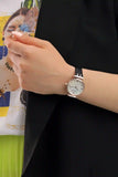  Shop Authentic Emporio Armani Gianni T-Bar Mother of Pearl Dial Black Leather Strap Watch For Women - AR11295 - Luxxuri