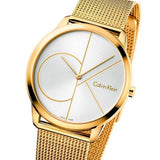  Shop Authentic Calvin Klein Minimal White Dial Gold Mesh Bracelet Watch for Men - K3M21526 - Luxxuri