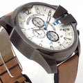  Shop Authentic Diesel Mega Chief White Dial Brown Leather Strap Watch For Men - DZ4280 - Luxxuri