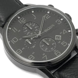  Shop Authentic Hugo Boss Blackout Chronograph Black Dial Black Leather Strap Watch For Men - HB1512567 - Luxxuri
