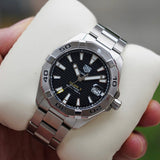  Shop Authentic Tag Heuer Aquaracer Automatic Caliber 5 Black Dial Silver Steel Strap Watch for Men - WBD2110.BA0928 - Luxxuri