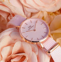  Shop Authentic Daniel Wellington Petite Mother of Pearl Pink Dial Pink Nylon Strap Watch For Women - DW00100512 - Luxxuri