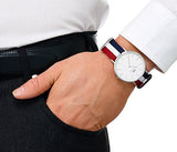  Shop Authentic Daniel Wellington Classic Cambridge White Dial Two Tone Nylon Strap Watch For Men - DW00100017 - Luxxuri
