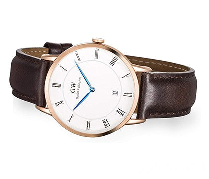 Shop Authentic Daniel Wellington Dapper Bristol White Dial Brown Leather Strap Watch For Men - DW00100086 - Luxxuri
