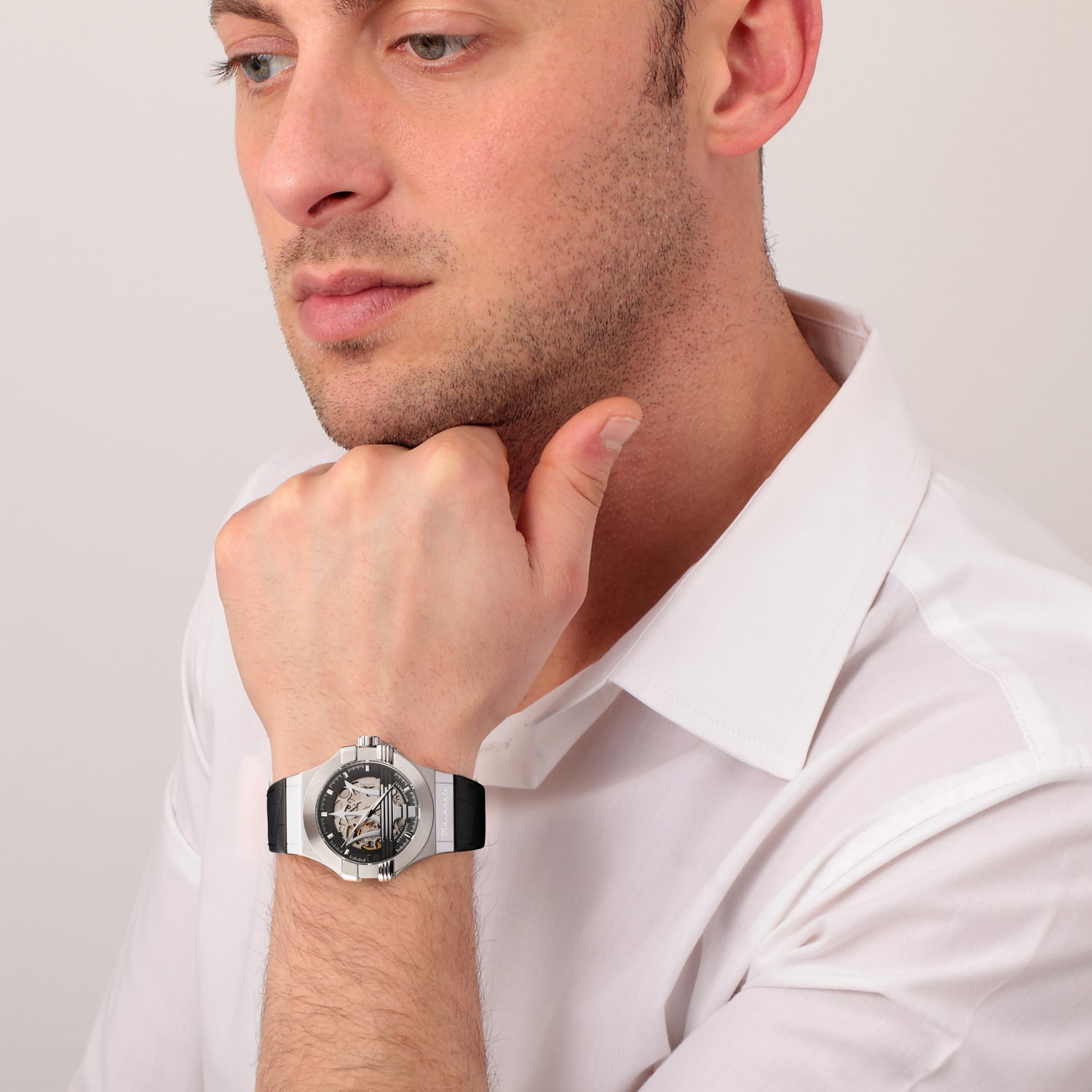  Shop Authentic Maserati Potenza Automatic Black Dial Black Leather Strap Watch For Men - R8821108038 - Luxxuri