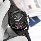 Shop Authentic Maserati Traguardo Chronograph Black Dial Black Rubber Strap Watch For Men - R8871612004 - Luxxuri