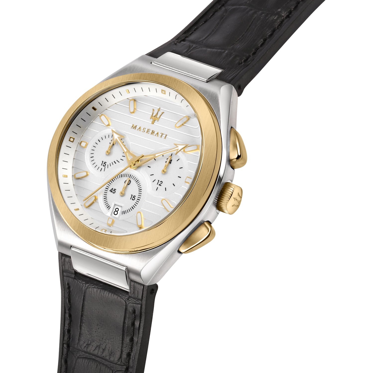  Shop Authentic Maserati Triconic Chronograph White Dial Black Leather Strap Watch For Men - R8871639004 - Luxxuri