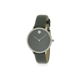  Shop Authentic Movado Museum 70th Anniversary Grey Dial Grey Leather Strap Watch For Women - 0607144 - Luxxuri