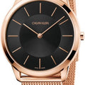  Shop Authentic Calvin Klein Minimal Black Dial Rose Gold Mesh Bracelet Watch for Men - K3M2162Y - Luxxuri