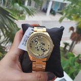  Shop Authentic Guess G Twist Diamonds Gold Dial Gold Steel Strap Watch For Women - W1201L2 - Luxxuri