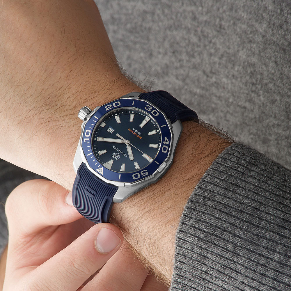  Shop Authentic Tag Heuer Aquaracer Quartz Blue Dial Blue Rubber Strap Watch for Men -  WAY101C.FC6153 - Luxxuri