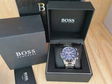  Shop Authentic Hugo Boss Rafale Quartz Blue Dial Silver Steel Strap Watch for Men - 1513510 - Luxxuri