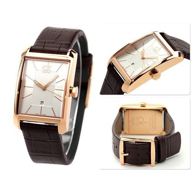  Shop Authentic Calvin Klein Window Silver Dial Brown Leather Strap Watch for Men - K2M21620 - Luxxuri