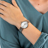  Shop Authentic Emporio Armani Mother of Pearl Dial Silver Steel Strap Watch For Women - AR11235 - Luxxuri