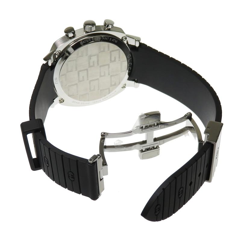  Shop Authentic Gucci Grip Chronograph Black Dial Black Rubber Strap Watch For Men - YA157301 - Luxxuri