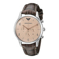  Shop Authentic Emporio Armani Classic Chronograph Cream Dial Brown Leather Strap Watch For Men - AR1878 - Luxxuri