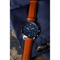  Shop Authentic Fossil Neutra Chronograph Blue Dial Brown Leather Strap Watch for Men - FS5791 - Luxxuri