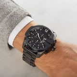 Shop Authentic Diesel Mega Chief Chronograph Black Steel Strap Watch For Men - DZ4283 - Luxxuri