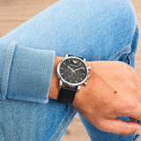 Shop Authentic Emporio Armani Luigi Chronograph Black Dial Black Leather Watch For Men - AR1828 - Luxxuri