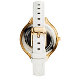  Shop Authentic Michael Kors Slim Runway Quartz Gold Dial White Leather Strap Watch For Women - MK2389 - Luxxuri