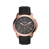  Shop Authentic Fossil Grant Chronograph Grey Dial Black Leather Strap Watch for Men - FS5085 - Luxxuri