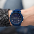  Shop Authentic Armani Exchange Outerbanks Chronograph Blue Dial Blue Silicone Strap Watch For Men - AX1327 - Luxxuri