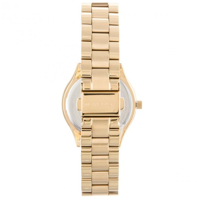  Shop Authentic Michael Kors Mini Runway Slim Gold Dial Gold Steel Strap Watch for Women - MK3512 - Luxxuri