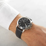 Shop Authentic Fossil Grant Chronograph Black Dial Black Leather Strap Watch for Men - FS4812 - Luxxuri