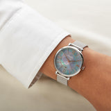  Shop Authentic Fossil Jacqueline Mother of Pearl Blue Dial Silver Mesh Strap Watch for Women - ES4322 - Luxxuri