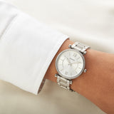  Shop Authentic Fossil Carlie Silver Dial Silver Steel Strap Watch for Women - ES4341 - Luxxuri