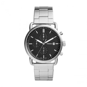  Shop Authentic Fossil The Commuter Black Dial Silver Steel Strap Watch for Men - FS5399 - Luxxuri