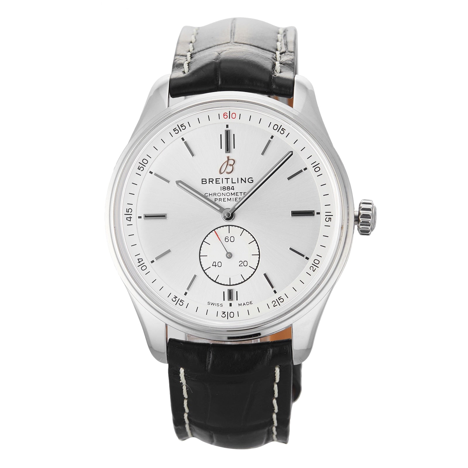  Shop Authentic Breitling Premier Automatic 40mm Silver Dial Black Leather Strap Watch for Men - A37340351G1P1 - Luxxuri