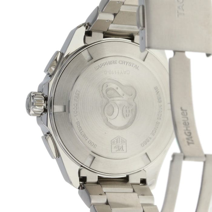 Tag Heuer Aquaracer Chronograph Black Dial Silver Steel Strap Watch for Men - CAY1110.BA0927