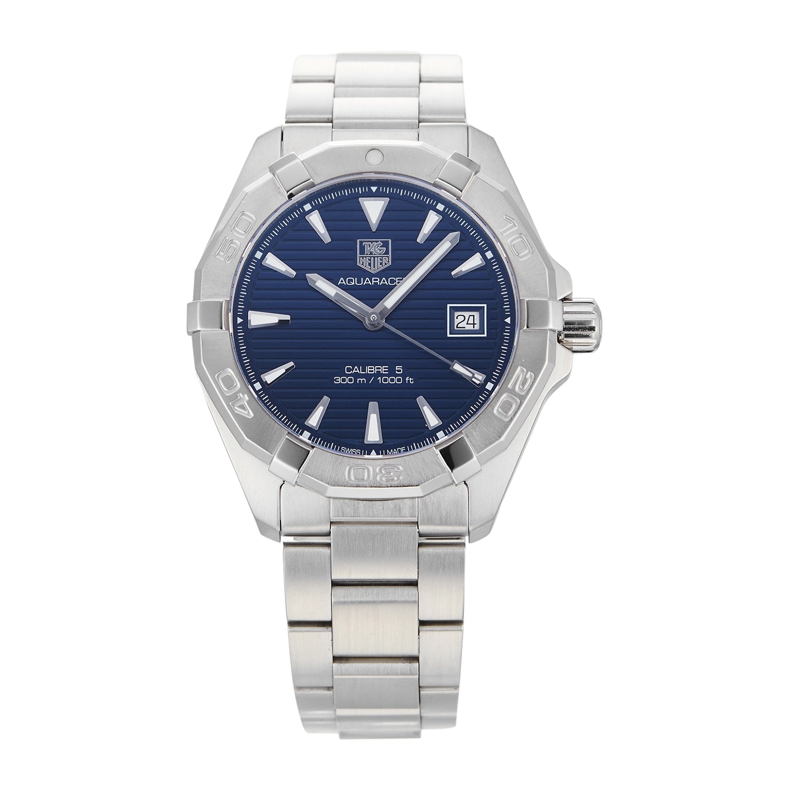  Shop Authentic Tag Heuer Aquaracer Automatic Blue Dial Silver Steel Strap Watch for Men - WAY2112.BA0928 - Luxxuri