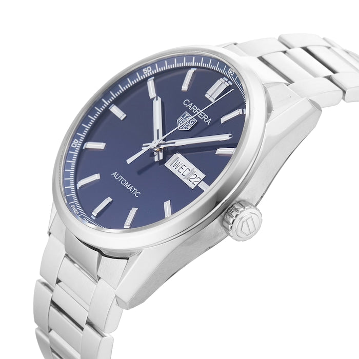  Shop Authentic Tag Heuer Carrera Day Date Blue Dial Silver Steel Strap Watch for Women - WBN2012.BA0640 - Luxxuri