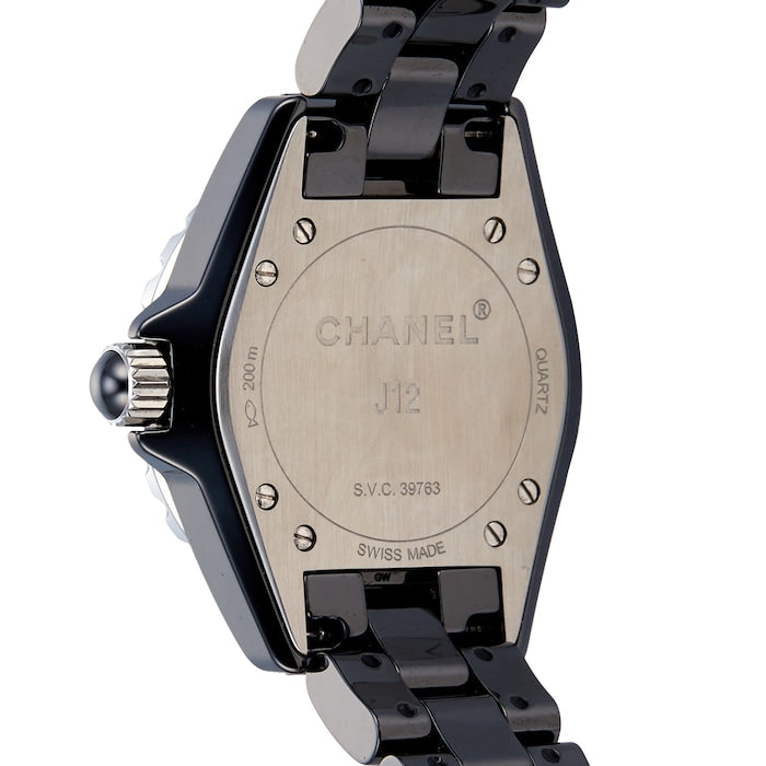  Shop Authentic Chanel J12 Quartz Diamonds Black Dial Black Steel Strap Watch for Women - J12 H5701 - Luxxuri