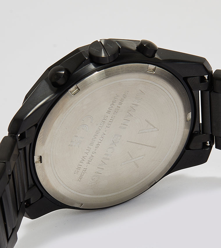  Shop Authentic Armani Exchange Chronograph Black Dial Black Steel Strap Watch For Men - AX7140 - Luxxuri