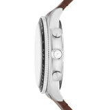  Shop Authentic Fossil Sport Tourer Chronograph White Dial Brown Leather Strap Watch for Men - FS6042 - Luxxuri