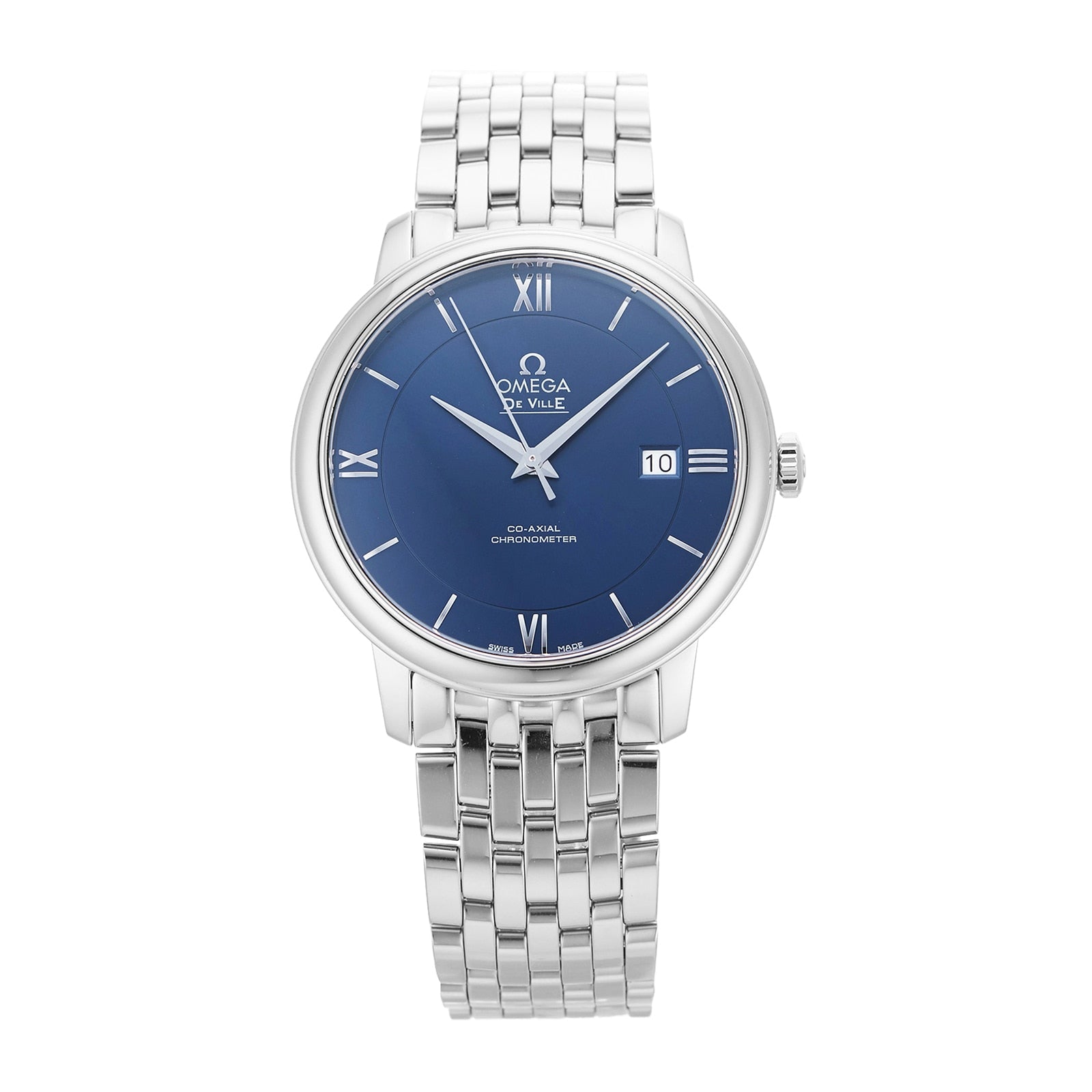  Shop Authentic Omega De Ville Prestige Co-Axial Orbis Blue Dial Silver Steel Strap Watch for Men - 424.10.40.20.03.001 - Luxxuri