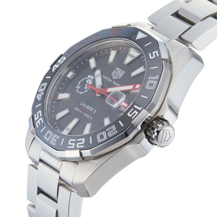  Shop Authentic Tag Heuer Aquaracer Calibre 5 Premiere League Edition Black Dial Silver Stainless Steel Watch for Men - WAY201D.BA0927 - Luxxuri