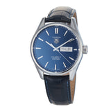  Shop Authentic Tag Heuer Carrera Calibre 5 Automatic Blue Dial Blue Leather Strap Watch for Men - WAR201E.FC6292 - Luxxuri