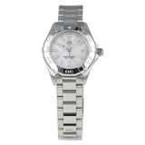  Shop Authentic Tag Heuer Aquaracer Quartz Mother of Pearl White Dial Silver Steel Strap Watch for Women - WBD1411.BA0741 - Luxxuri